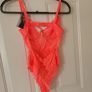 NWT Blazing Coral Lace Teddy